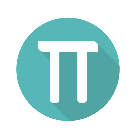 Mathematic Pi icon flat.のイラスト素材