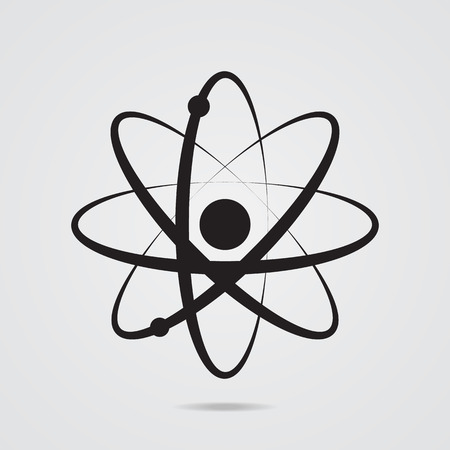 Electronics transform. The atomic model icon silhouetteのイラスト素材