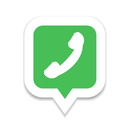 Green and red phone handset icon in bubble speech setのイラスト素材