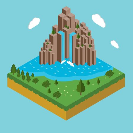Isometric landscapeのイラスト素材