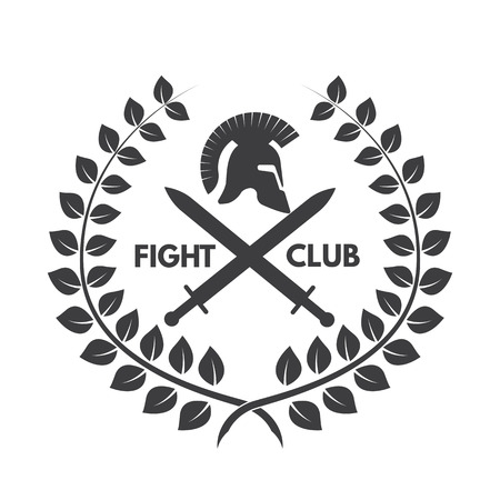 Fight club logo. Roman or Greek helmetのイラスト素材
