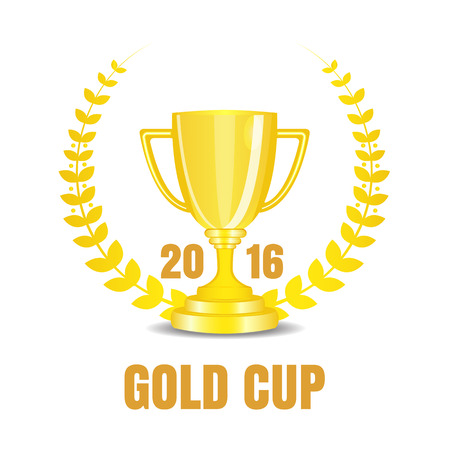 Trophy cup with laurel wreath 2016のイラスト素材