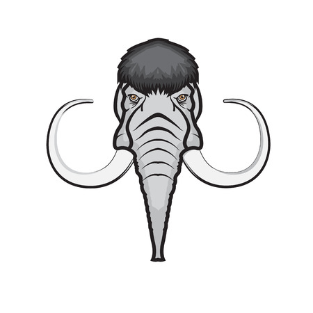 Mammoth head. Mammoth vector logo.Paleo diet logoのイラスト素材