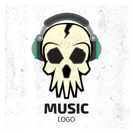 Music skull logoのイラスト素材
