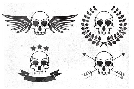 skull logo setのイラスト素材