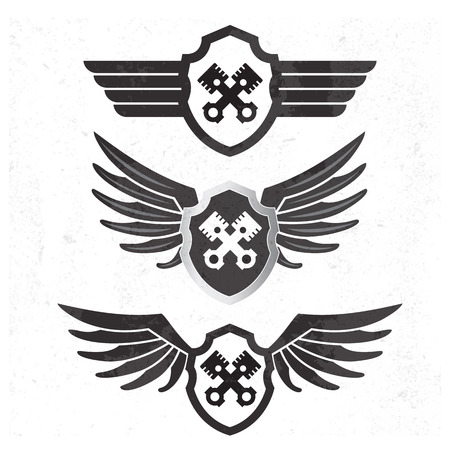 Automotive Wing  Logo set. Vector illustrationのイラスト素材