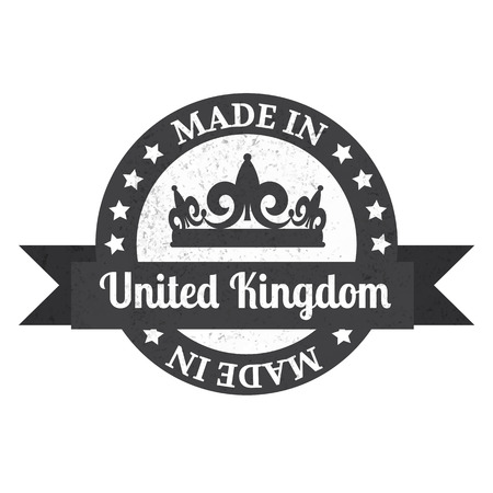 Made in U.K badge. Made in United Kingdom badgeのイラスト素材