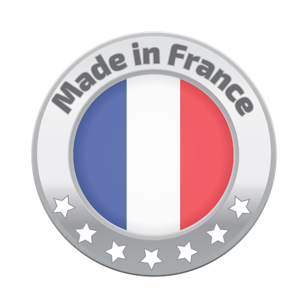 Made in France badge silverのイラスト素材