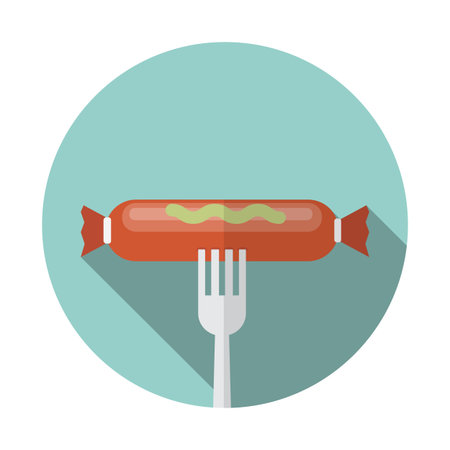 Currywurst icon in flat styleのイラスト素材