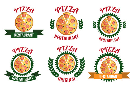 Pizza logo setのイラスト素材
