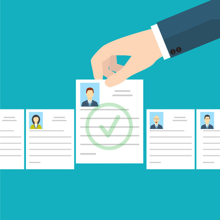 Job interview. Recruitment Hand.のイラスト素材