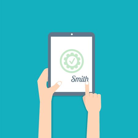 Digital signature conceptのイラスト素材