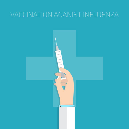 Vaccination against influenza doctor with syringe twoのイラスト素材