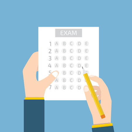 Test answer sheet conceptのイラスト素材