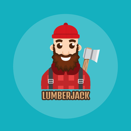 Lumberjack or Woodcutter logo.のイラスト素材