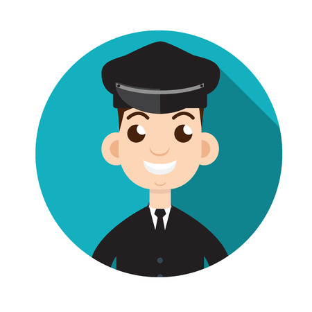 Limo driver. Limousine driver icon. Flat style. Vector illustrationのイラスト素材