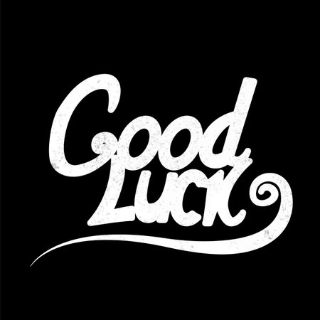 Good Luck Lettering. Hand Draw letteringのイラスト素材