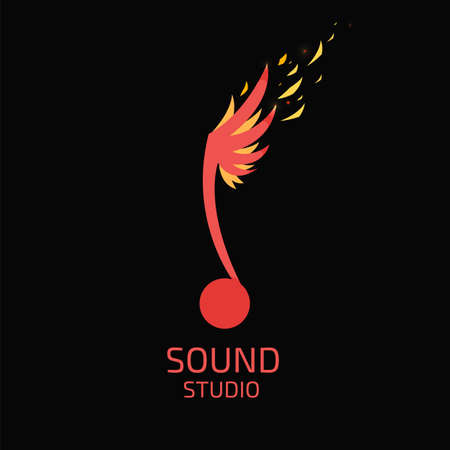 Record Studio flat styleのイラスト素材