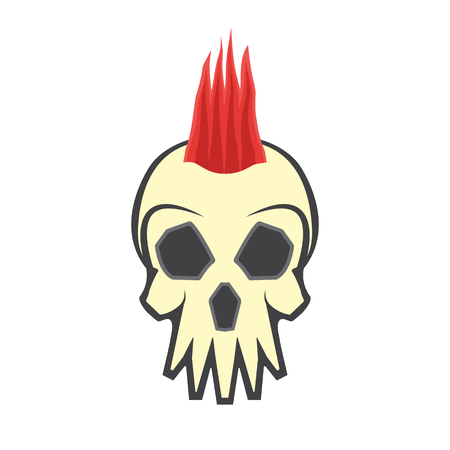 mohawk skull hairstyleのイラスト素材