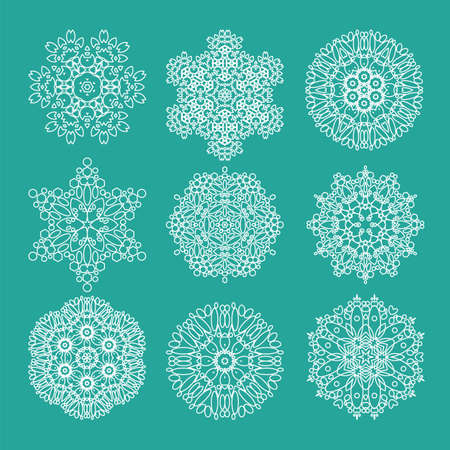 geometrical flower mehendi mandalaのイラスト素材