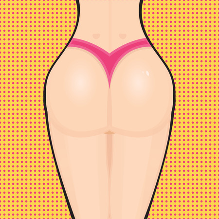 pin up buttocks, breech, butt, rearのイラスト素材