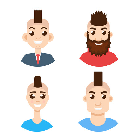 Mohawk hairstyle character avatar setのイラスト素材