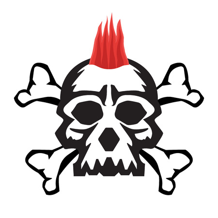mohawk skull hairstyleのイラスト素材