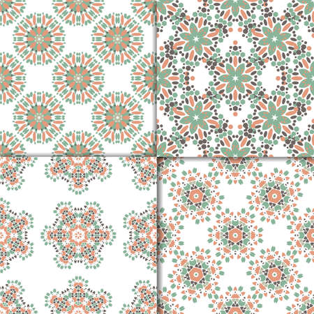 Colorful vector Geometric designs floral simple pattern.のイラスト素材
