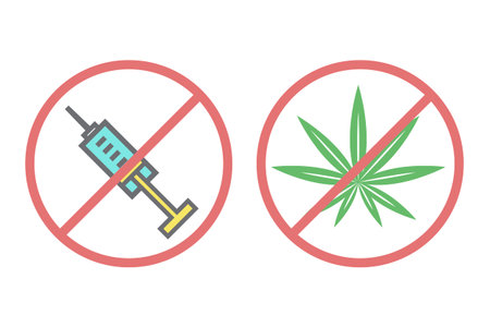 No Drugs And No Cannabis iconのイラスト素材