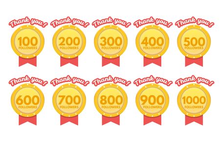 Thank you followers setのイラスト素材