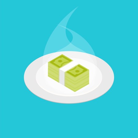 Money on the plate. Smelling  moneyのイラスト素材