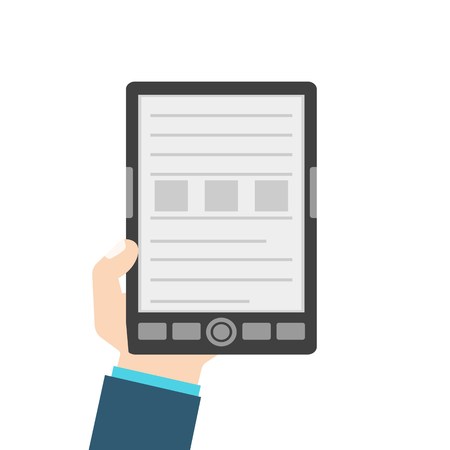 Man holding e-bookのイラスト素材