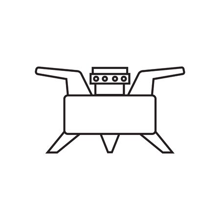Camping stove, Furnace travel, Tourist heater icon.のイラスト素材