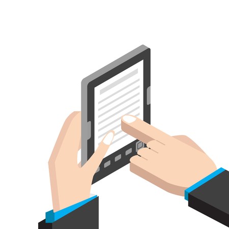 Man holding e-bookのイラスト素材