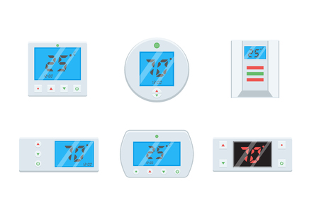 Electronic thermostat with a screen. Under floor heating  temperature control.のイラスト素材