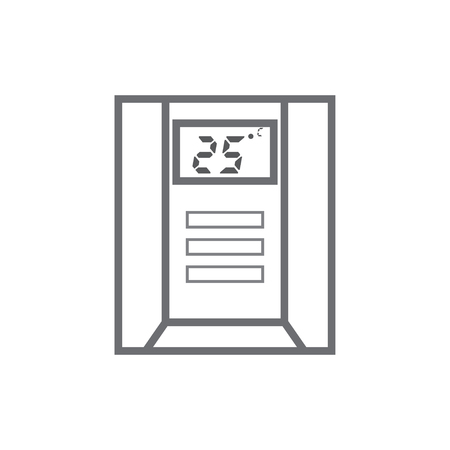 Electronic thermostat with a screen. Under floor heating  temperature control.のイラスト素材