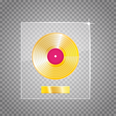 Golden vinyl. Lp gold template design elementのイラスト素材