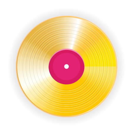 Golden vinyl. Lp gold template design elementのイラスト素材