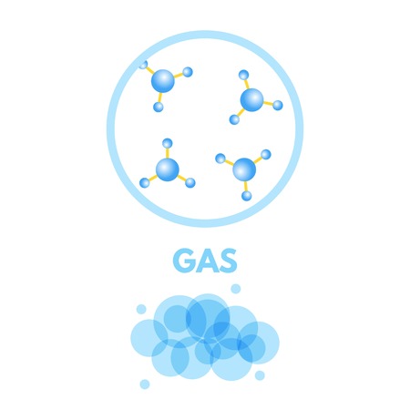Matter in Different states. Gas. Vector illustration.のイラスト素材