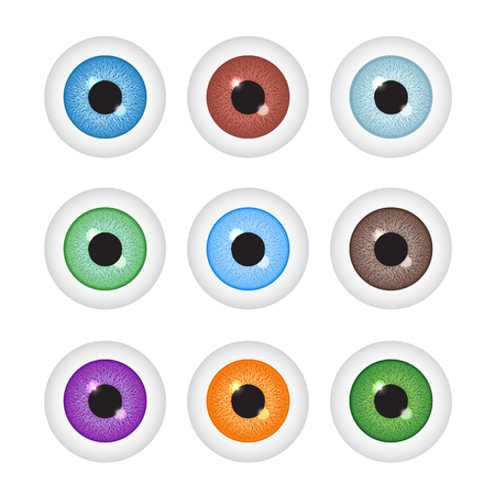 Realistic eyeball set. Vector illustration.のイラスト素材
