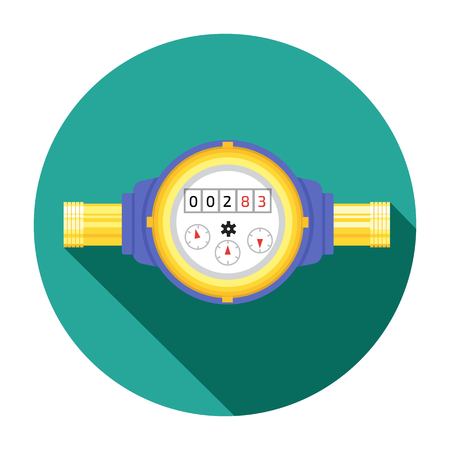 Analog water meter vector icon illustration in flat style. Sanitary equipmentのイラスト素材