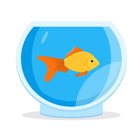 Aquarium Goldfish icon. Flat style vector illustrationのイラスト素材