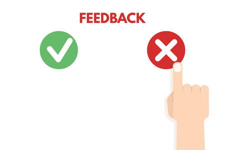 Customer review. Positive and negative feedback concept. Vector illustrationのイラスト素材