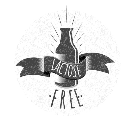 Lactose free icon on white background.のイラスト素材