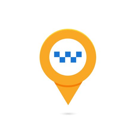 Taxi pin map pointer with taxi symbol Vector illustration.のイラスト素材