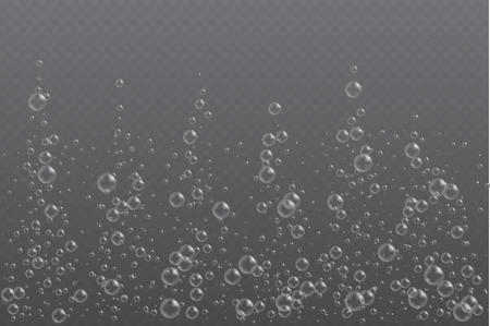 Realistic fizzing air bubbles, effervescent water Vector illustration.のイラスト素材