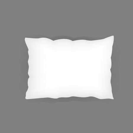 Realistic  bedroom  white pillow set.  Various shapes and sizes. Vector illustrationのイラスト素材