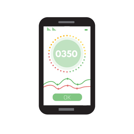 Credit score app gauges.  Vector illustration in flat style.のイラスト素材