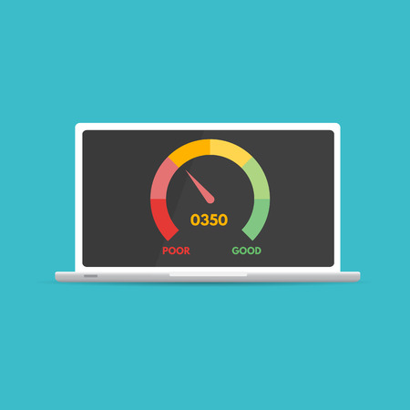 Credit score app gauges.  Vector illustration in flat style.のイラスト素材
