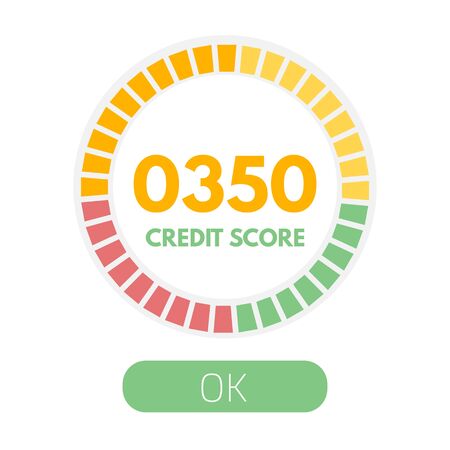 Credit score gauges. Minimum and maximum concept. Vector illustration.のイラスト素材